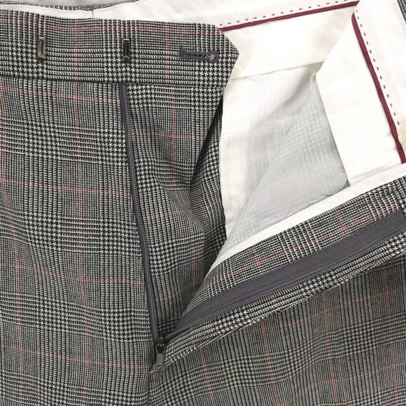 MOSS BROS Dress Pants Houndstooth Plaid Savoy Taylors Guild Regular Fit 38R - Picture 6 of 9